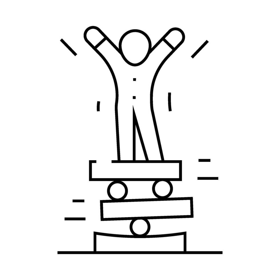 acrobat balancing line icon illustration black vector