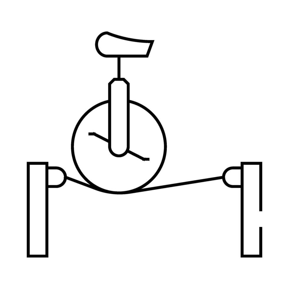unicycle on cord line icon illustration vector
