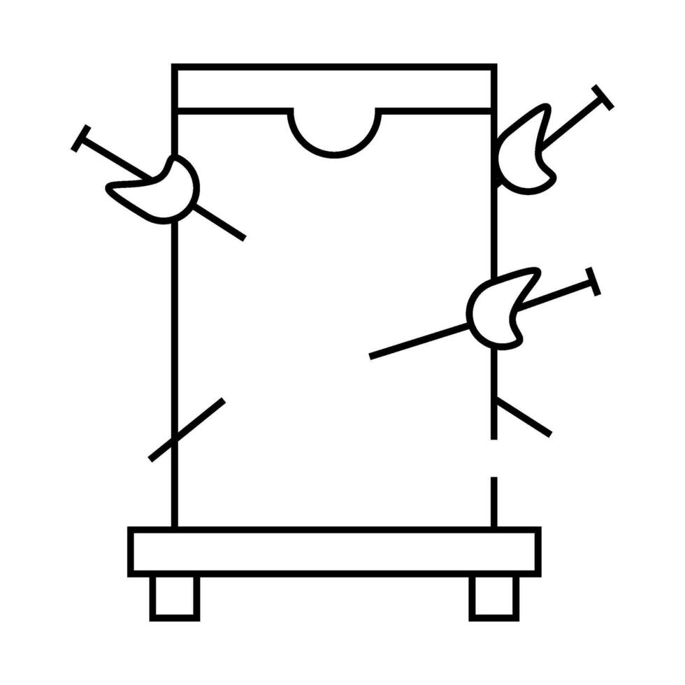 magic box with swords line icon illustration vector