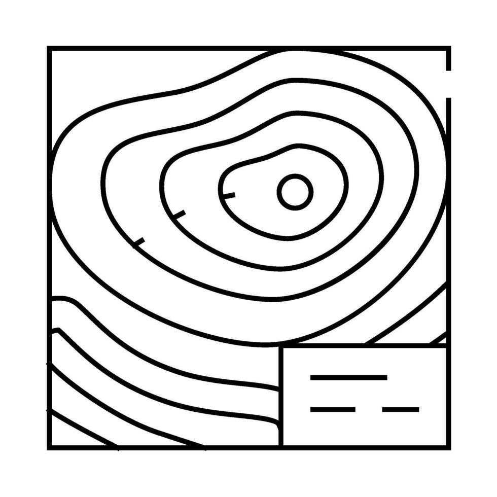topographic map line icon illustration black vector