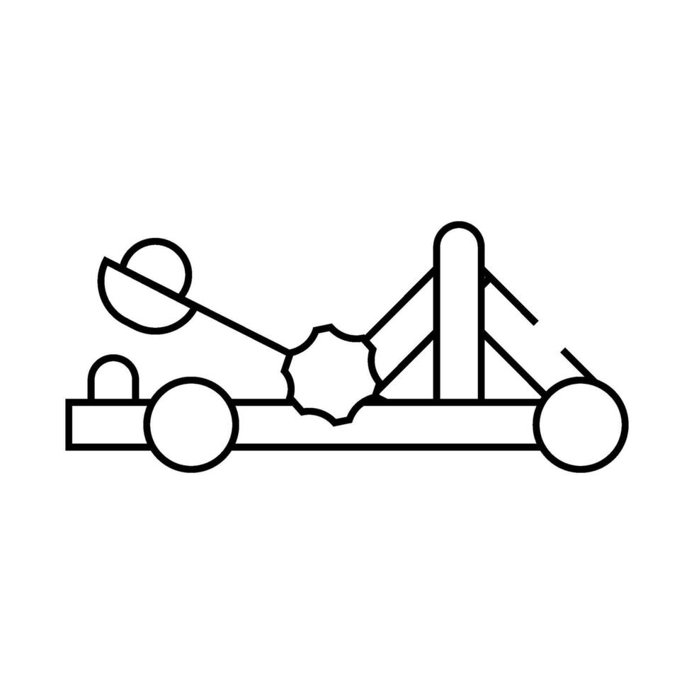 catapult antique gun line icon illustration vector