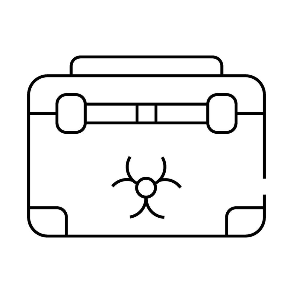disposal box for biomaterials, needles and syringes line icon illustration vector