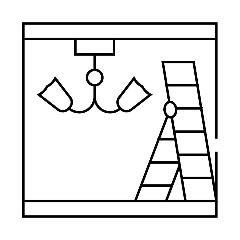 installation chandelier line icon illustration black vector