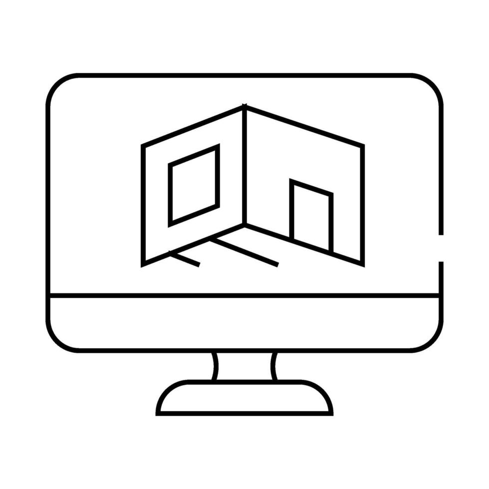 design room computer program line icon illustration vector