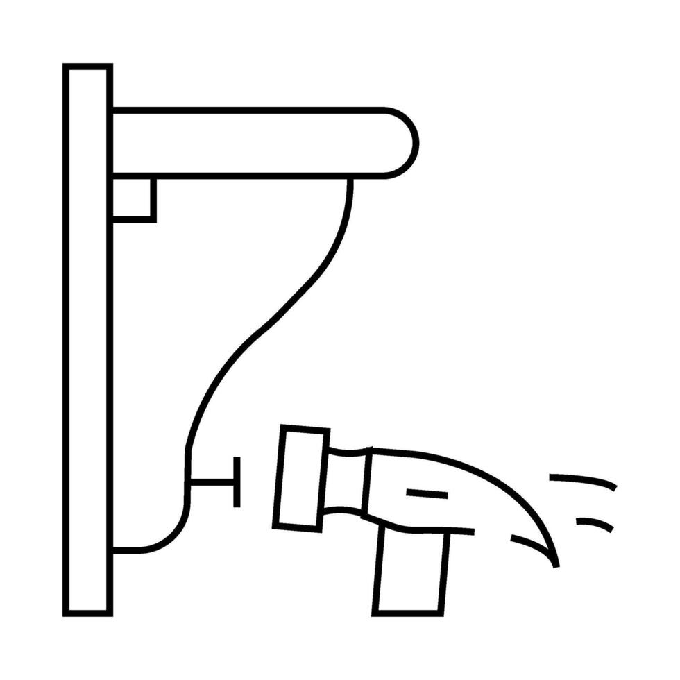 shelf nailing line icon illustration black vector