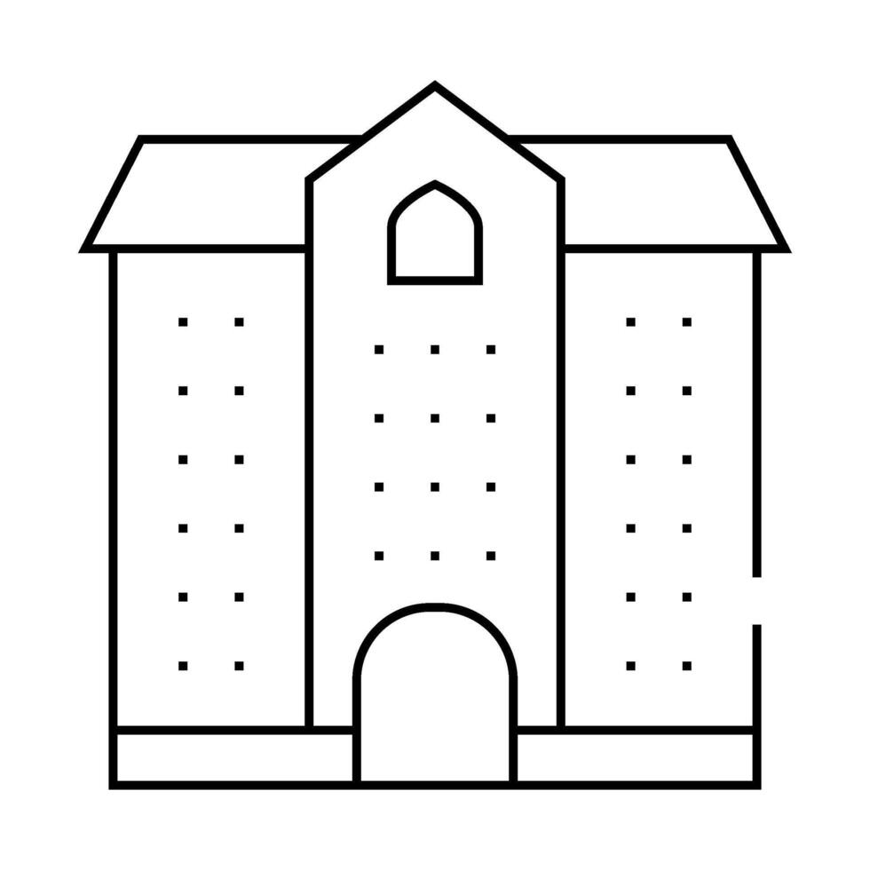 university building line icon illustration black vector