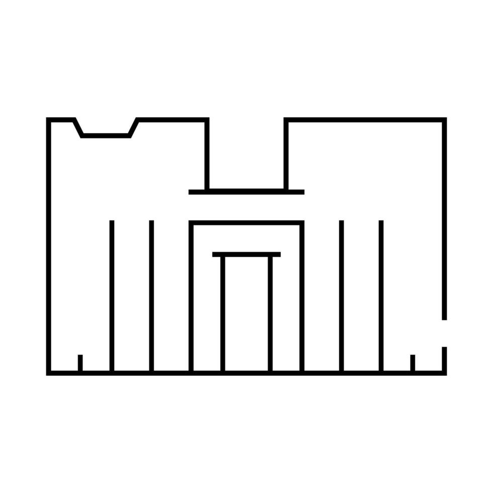 horus temple line icon illustration black vector