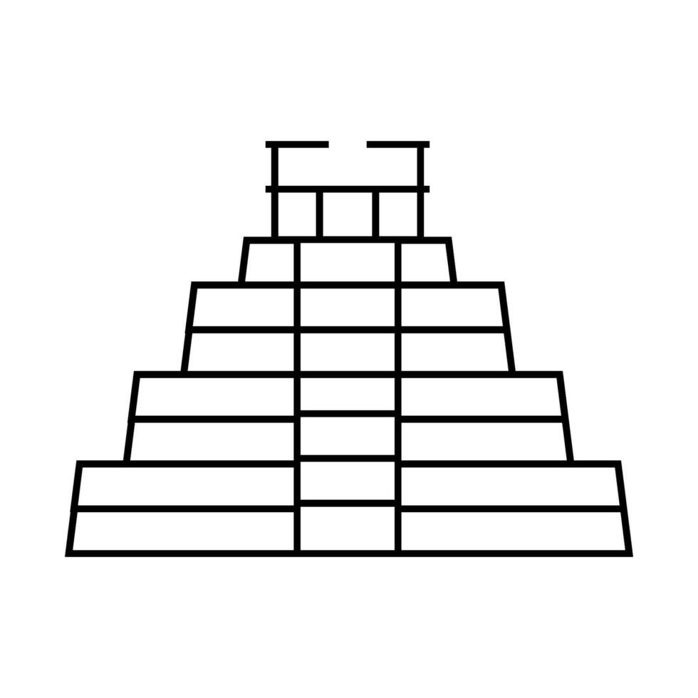 mayan temple line icon illustration black vector