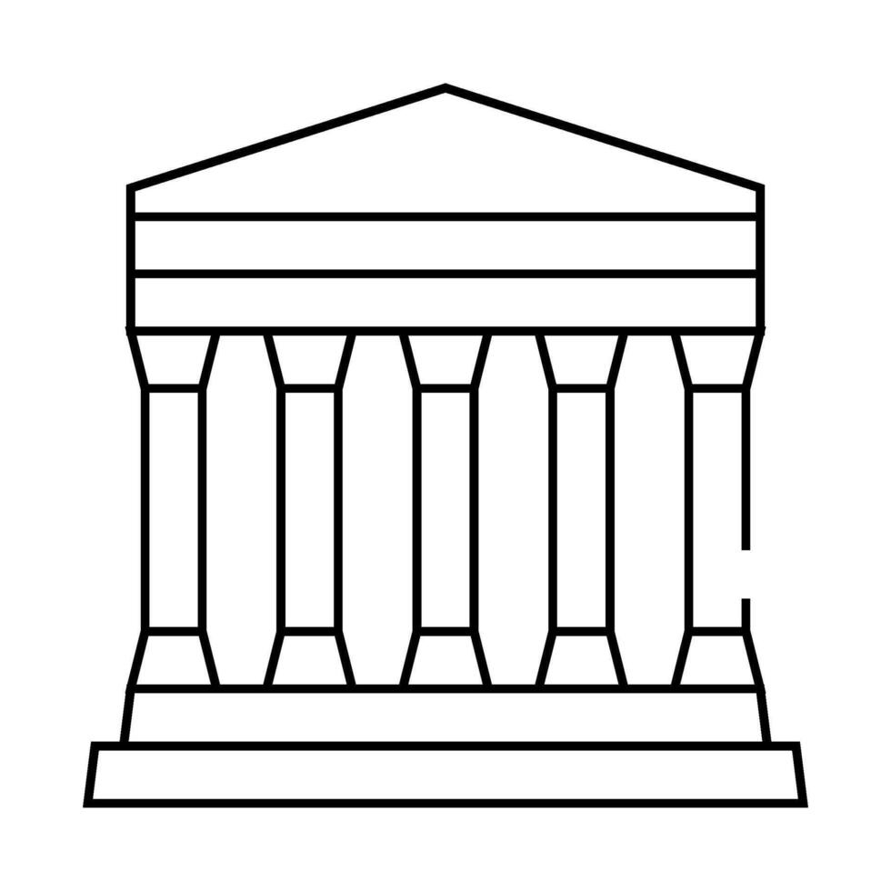 concordia temple, agrigento sicily line icon illustration vector