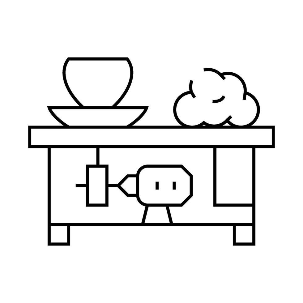 electromechanical pottery wheel line icon illustration vector