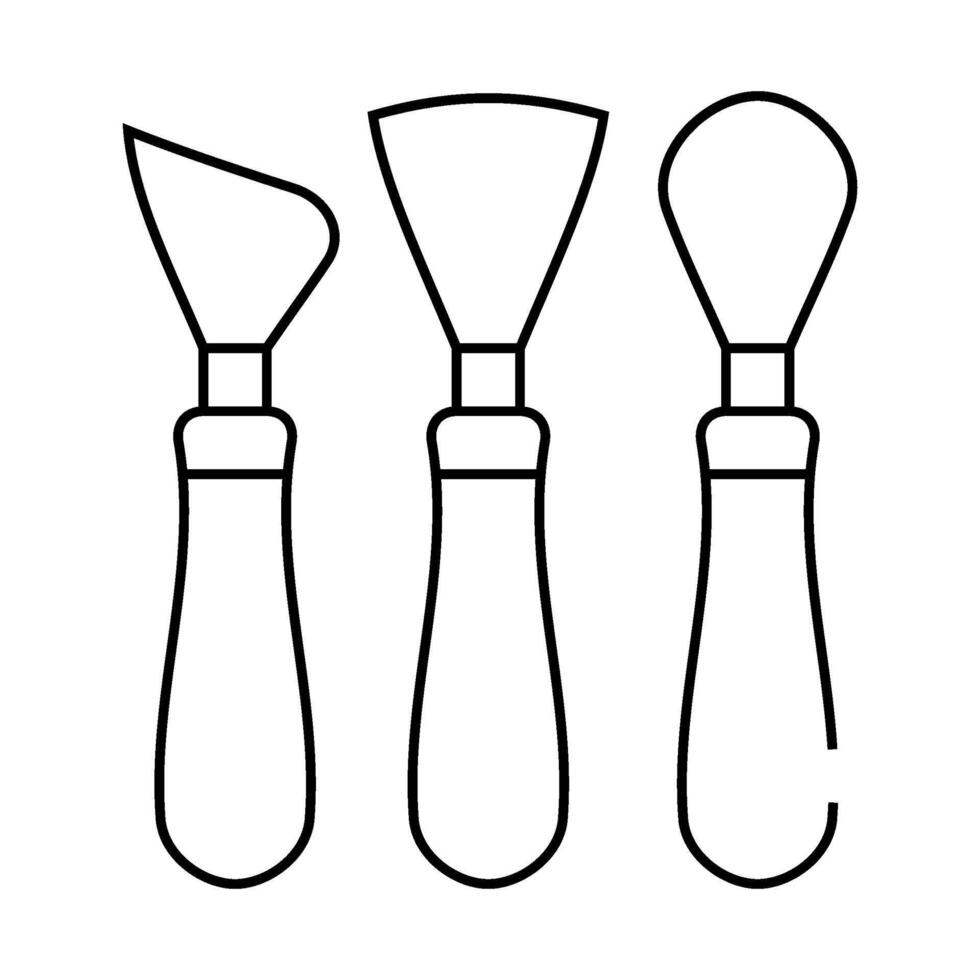 shovels pottery tools line icon illustration vector
