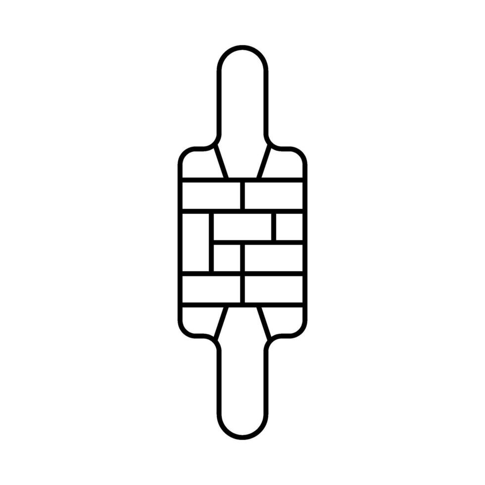 rolling pin patterned line icon illustration vector