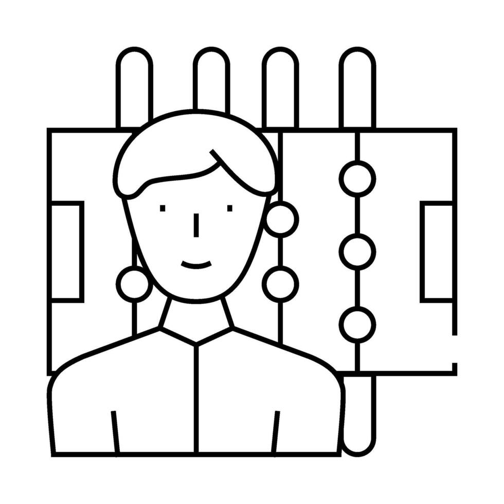 table soccer game line icon illustration vector