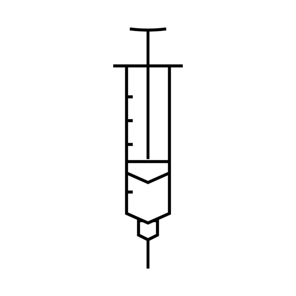 syringe with insulin line icon illustration vector