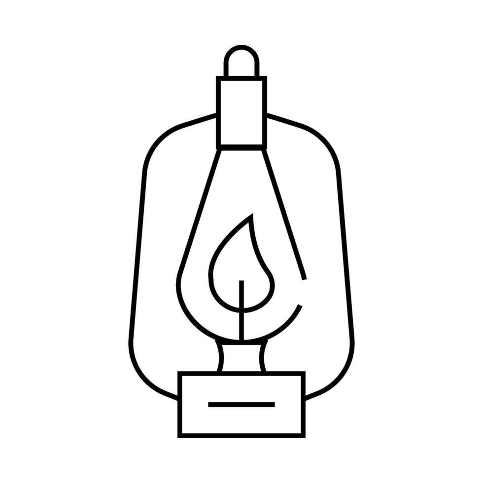 kerosene burner line icon illustration black vector