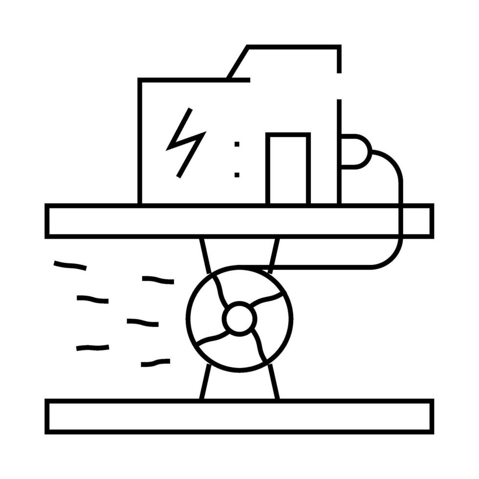 hydro generator line icon illustration vector
