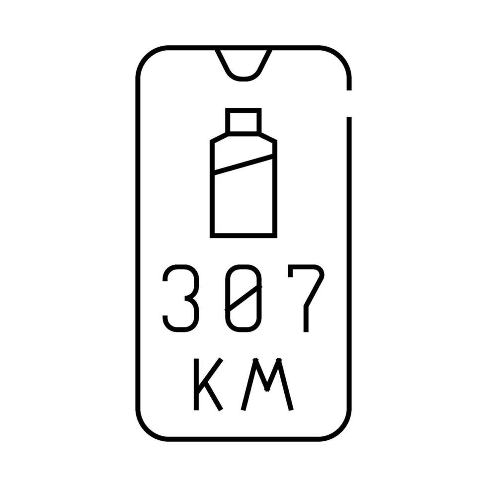 monitoring battery health and charge phone app line icon illustration vector