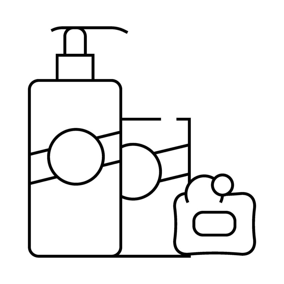 soap and hand cleanser line icon illustration vector