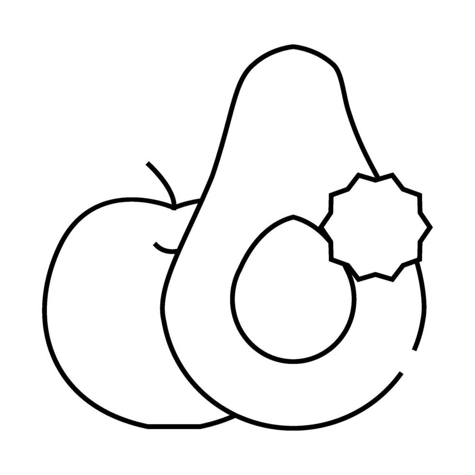 fruits and vegetables allergy line icon illustration vector