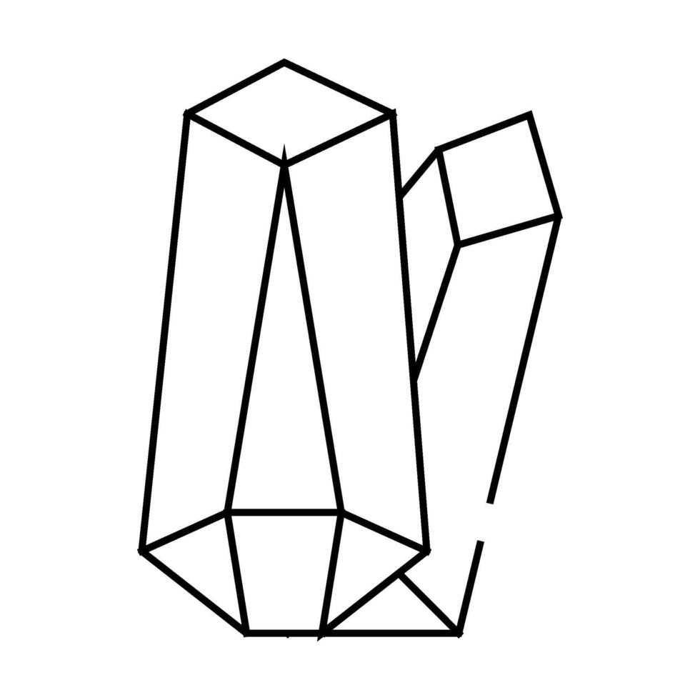 crystals magical stones line icon illustration vector