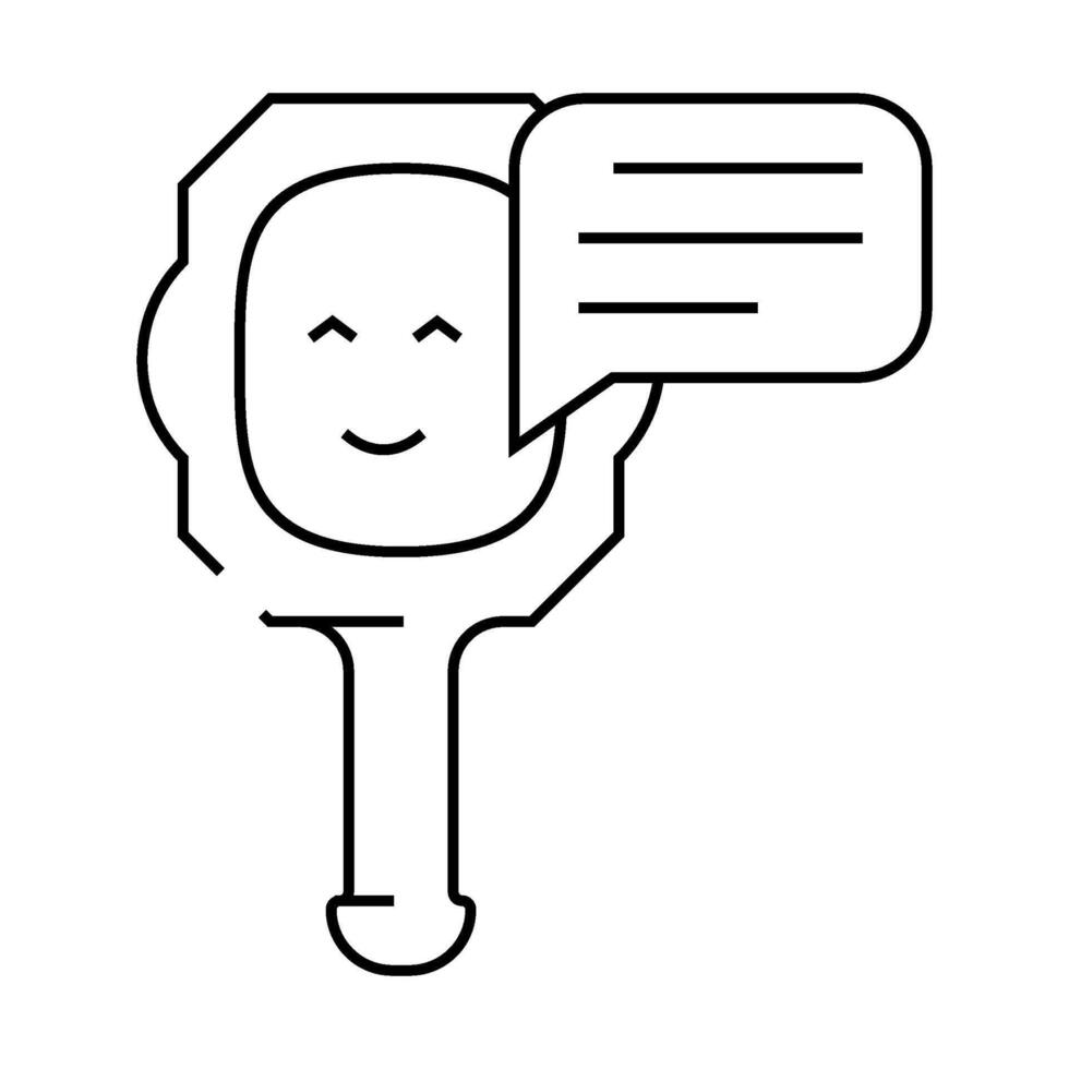 talking mirror line icon illustration flat vector