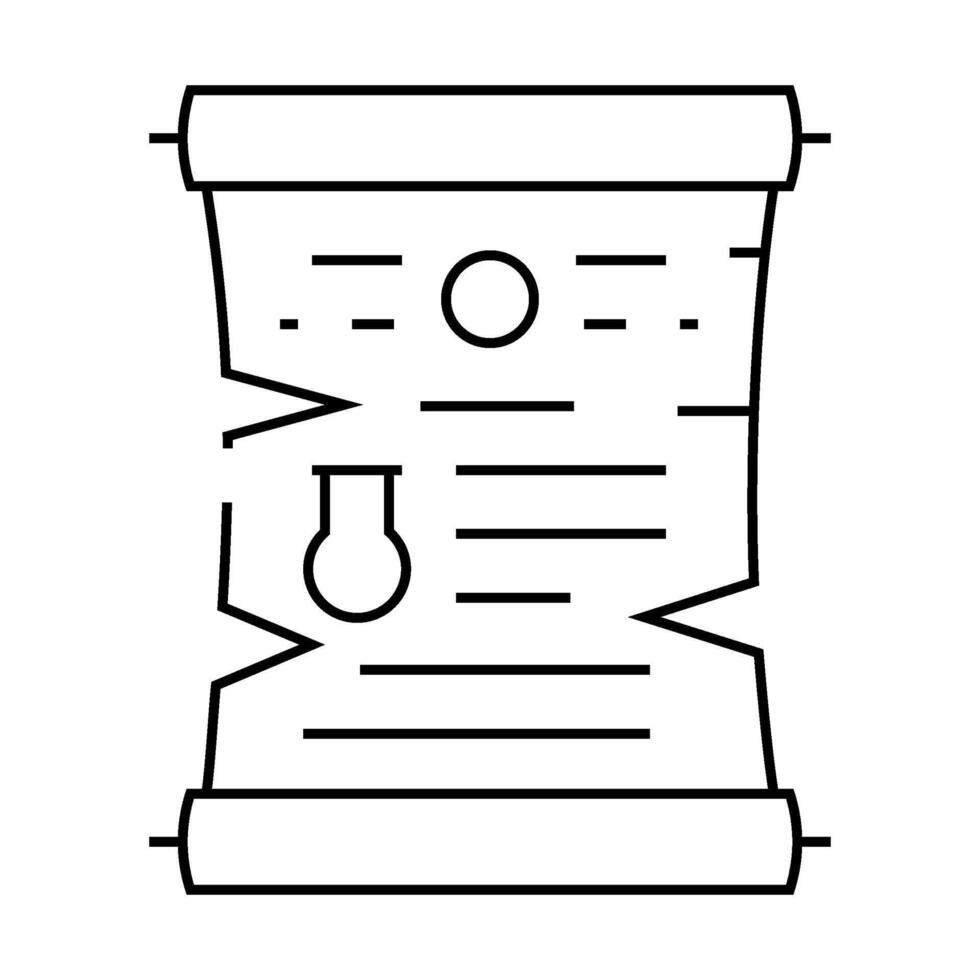 scroll with magic spell line icon illustration vector
