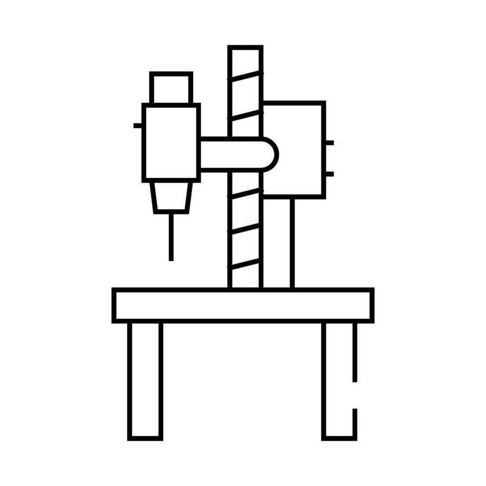 drilling and slotting machine line icon illustration vector