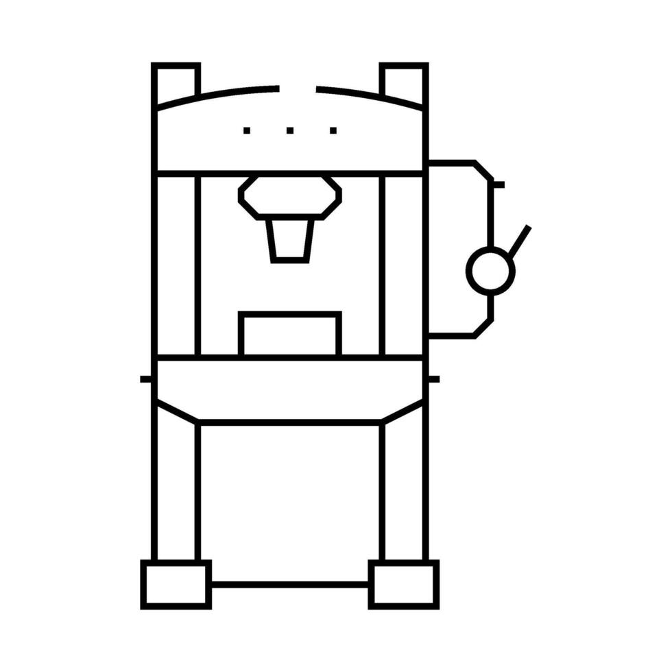 hydraulic press line icon illustration flat vector
