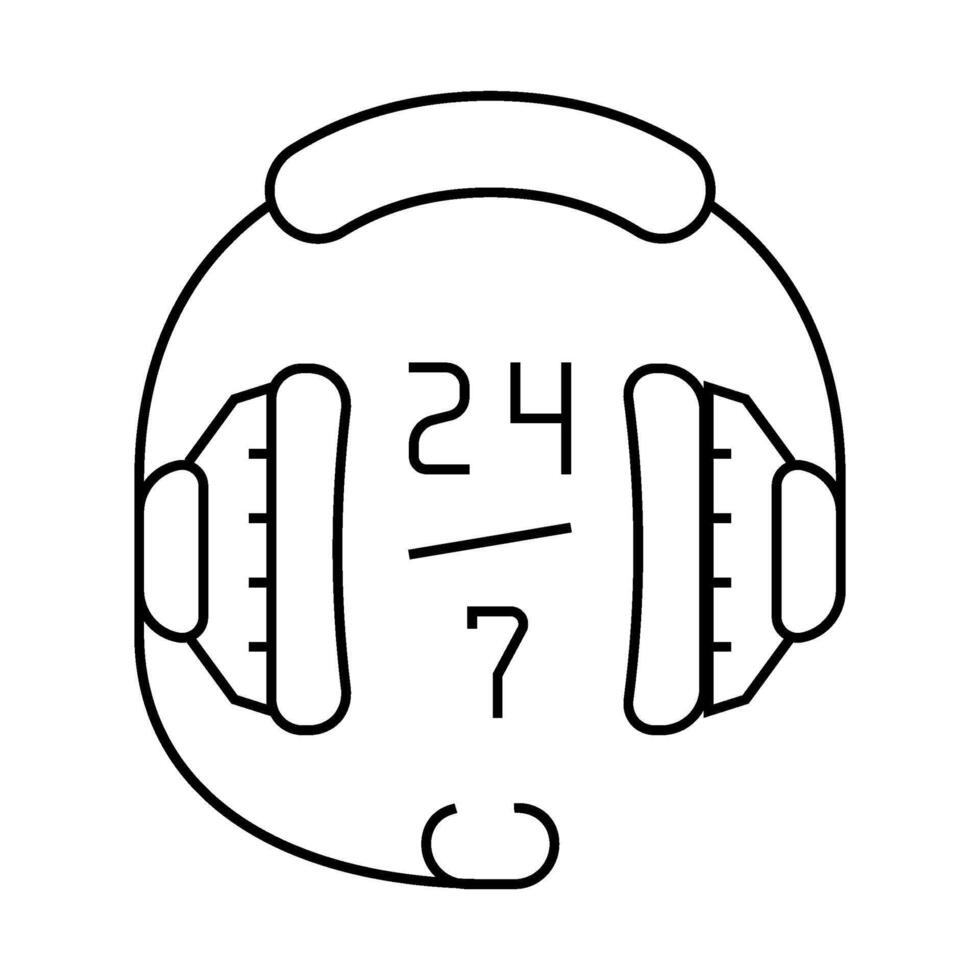 24 7 call center work line icon illustration vector