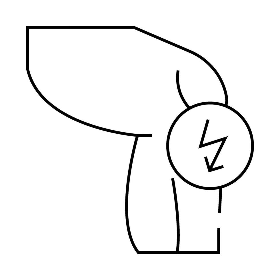 knee cutting ache line icon illustration vector