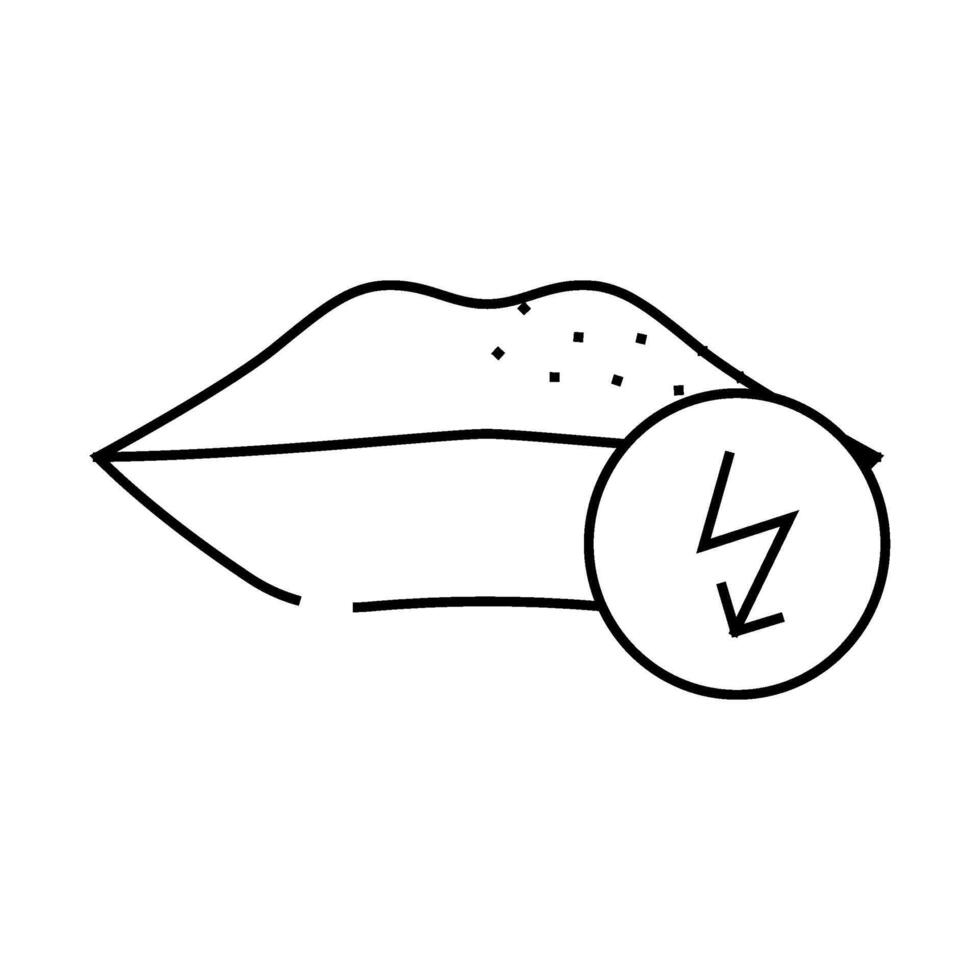 lips cutting ache line icon illustration vector