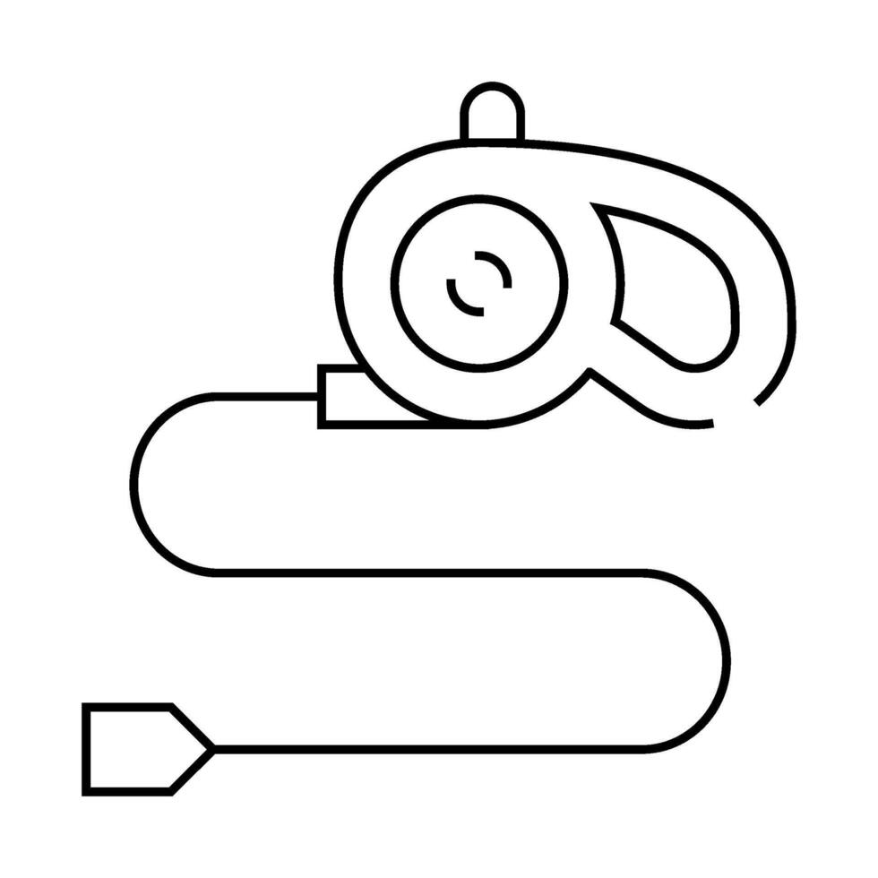 dog leash line icon isolated illustration vector