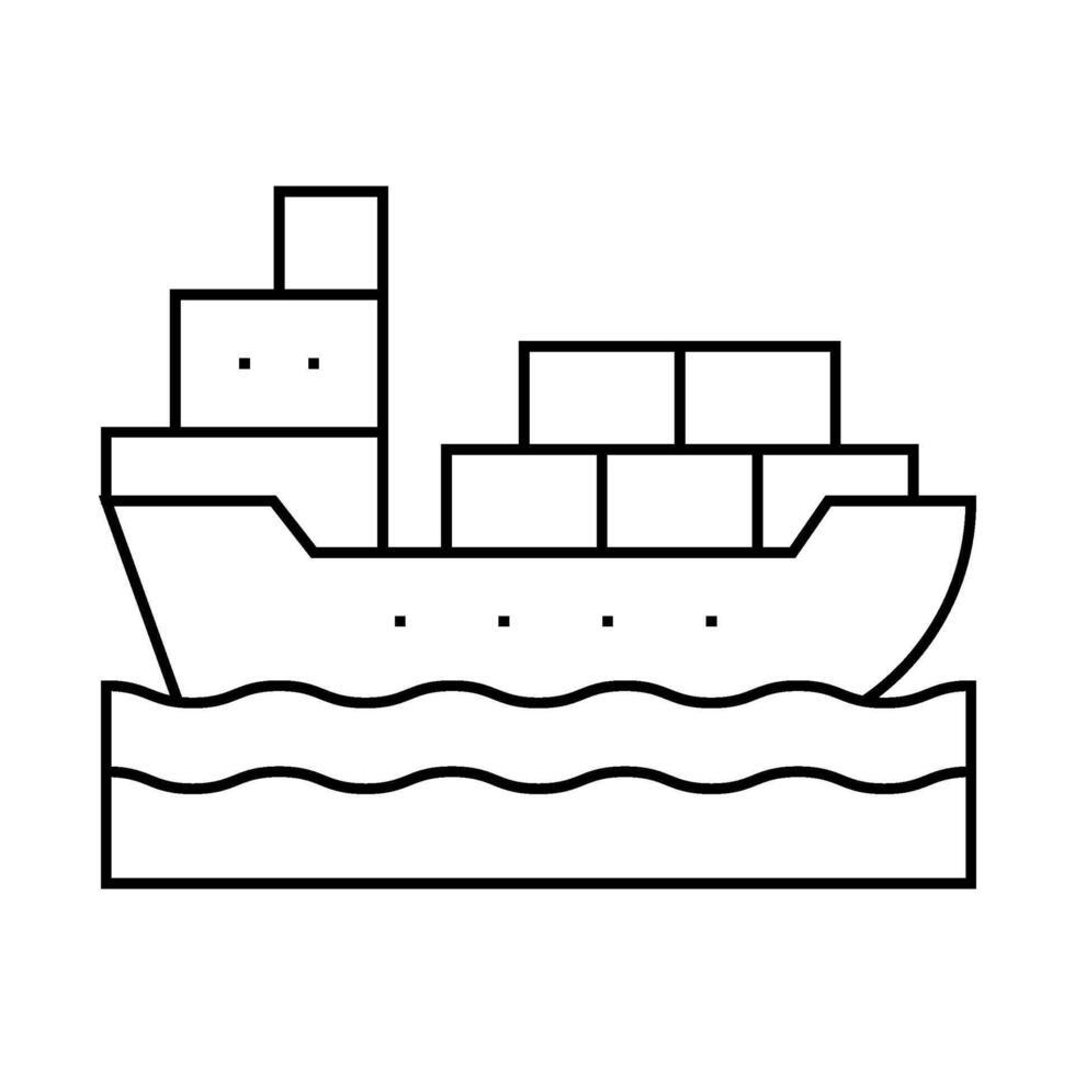 ship shipping containers line icon illustration vector