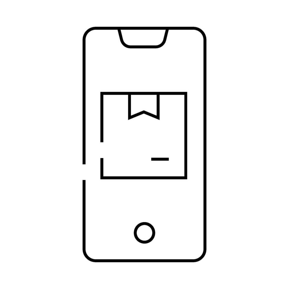 phone app for tracking delivery line icon illustration vector