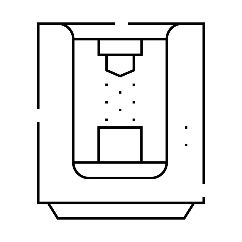 sandblasting chamber line icon isolated illustration vector
