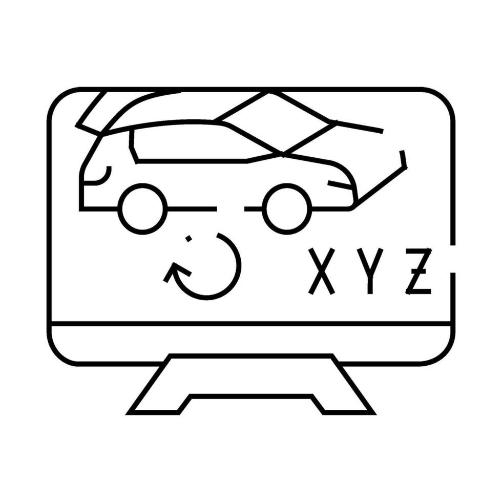 vr design in car building line icon illustration vector
