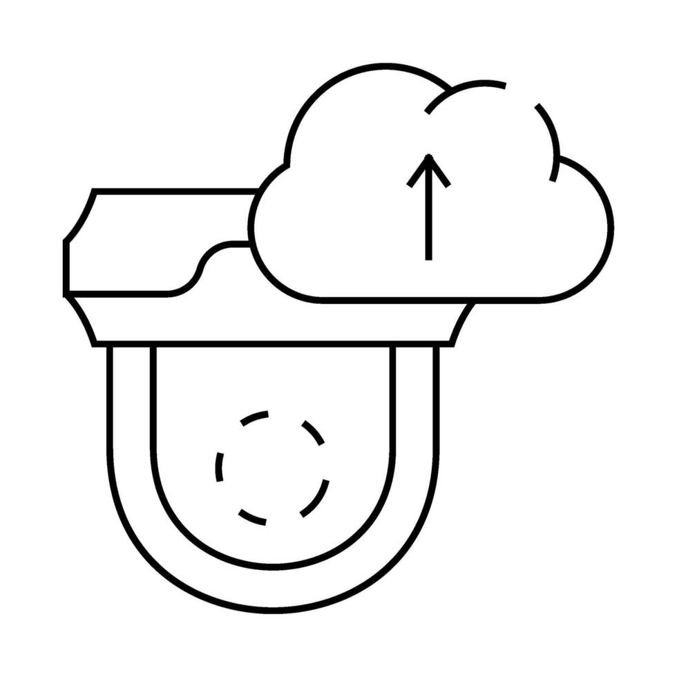 cloud service for camera line icon illustration vector