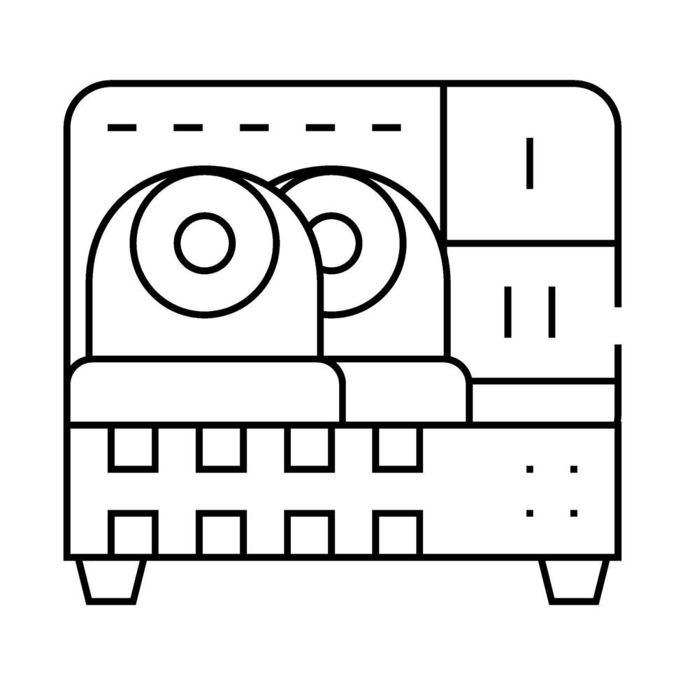 surveillance kit, cwitcher, monitor and camera line icon illustration vector