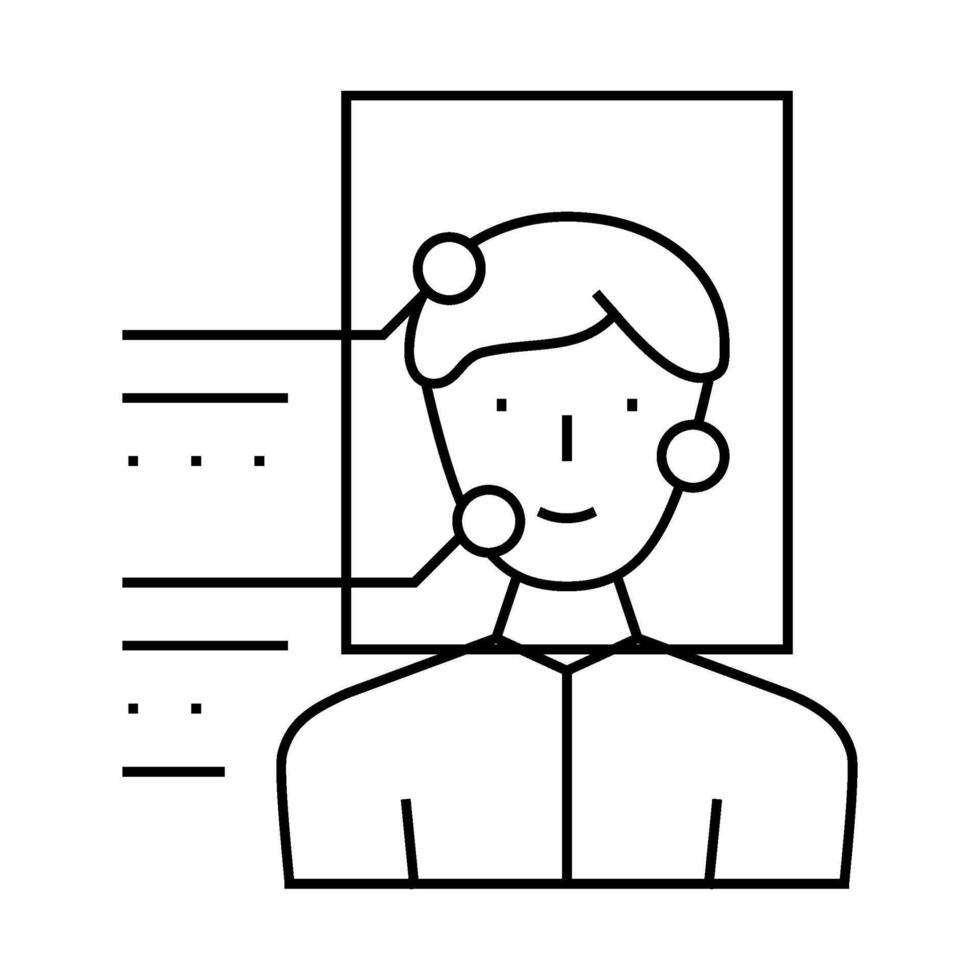 identity identification line icon illustration flat vector