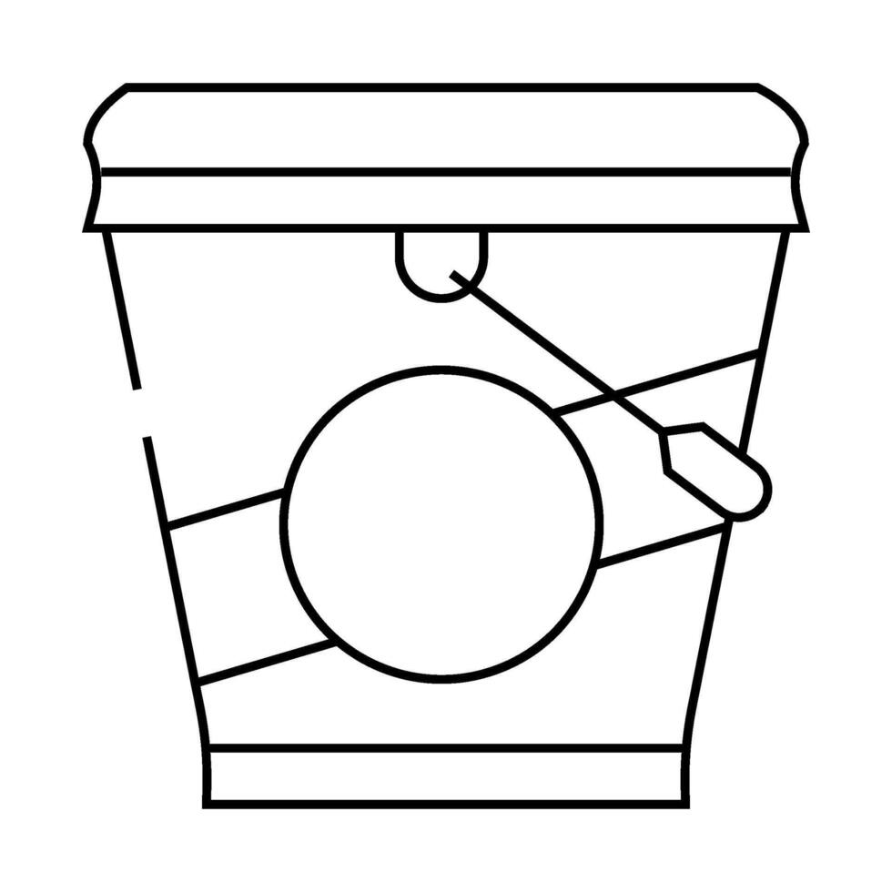 ice cream bucket line icon illustration vector