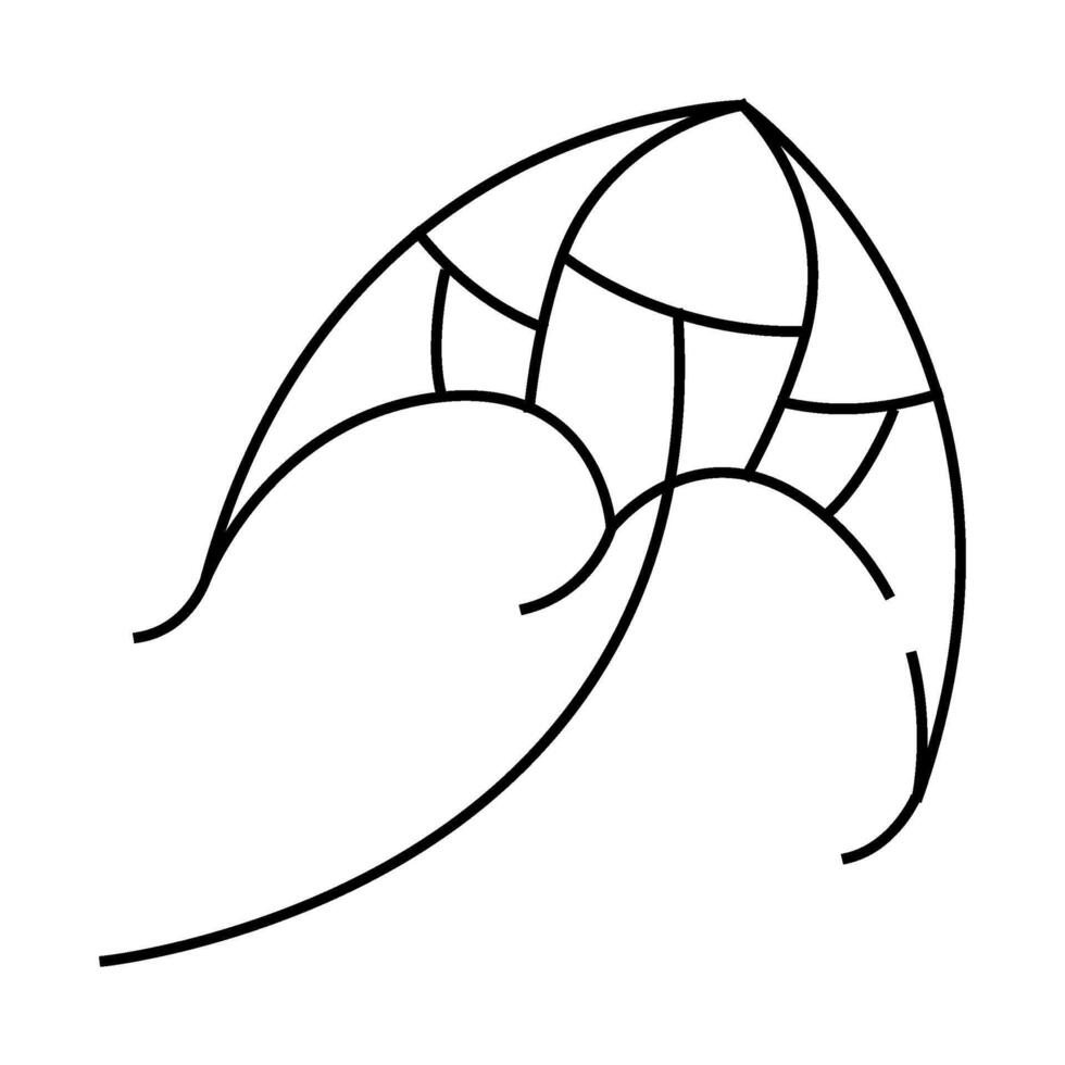 flying kite line icon illustration flat vector