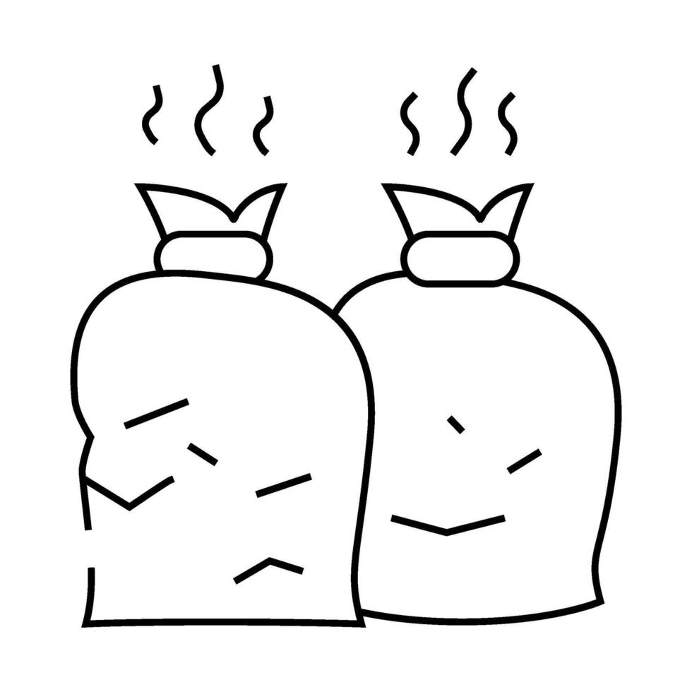 garbage bags line icon illustration flat vector