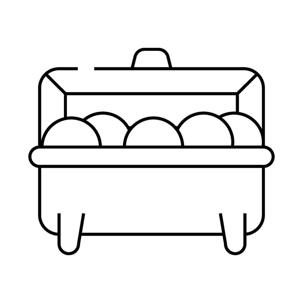 iron container for food transportation line icon illustration vector