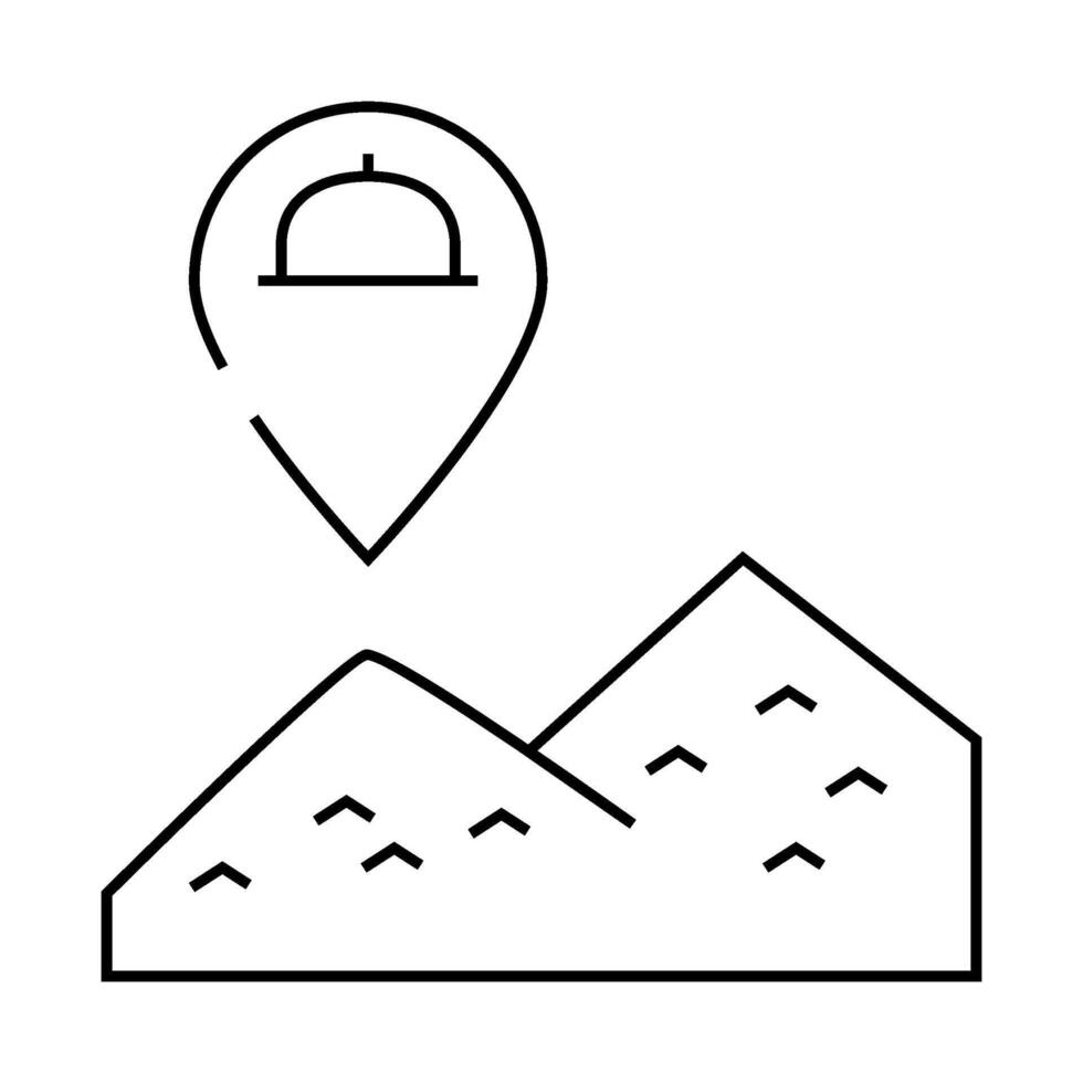 delivery to mountain catering service line icon illustration vector