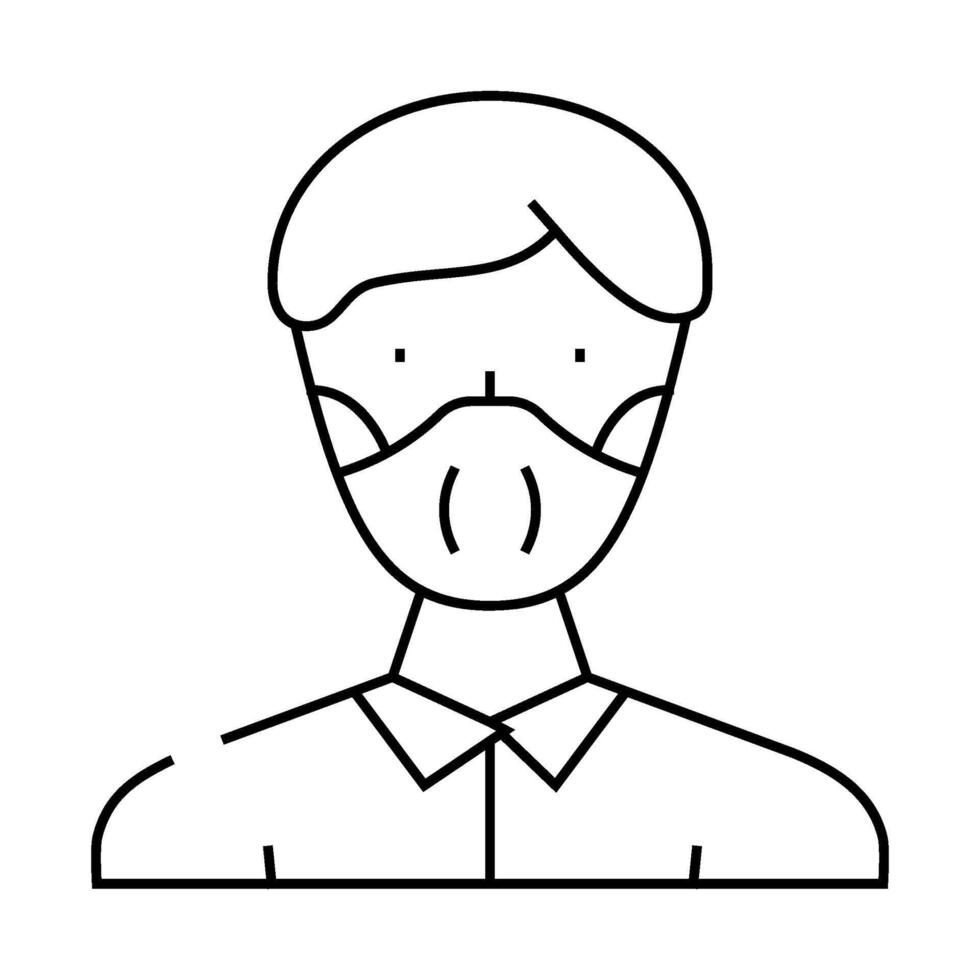 facial protective mask line icon illustration vector