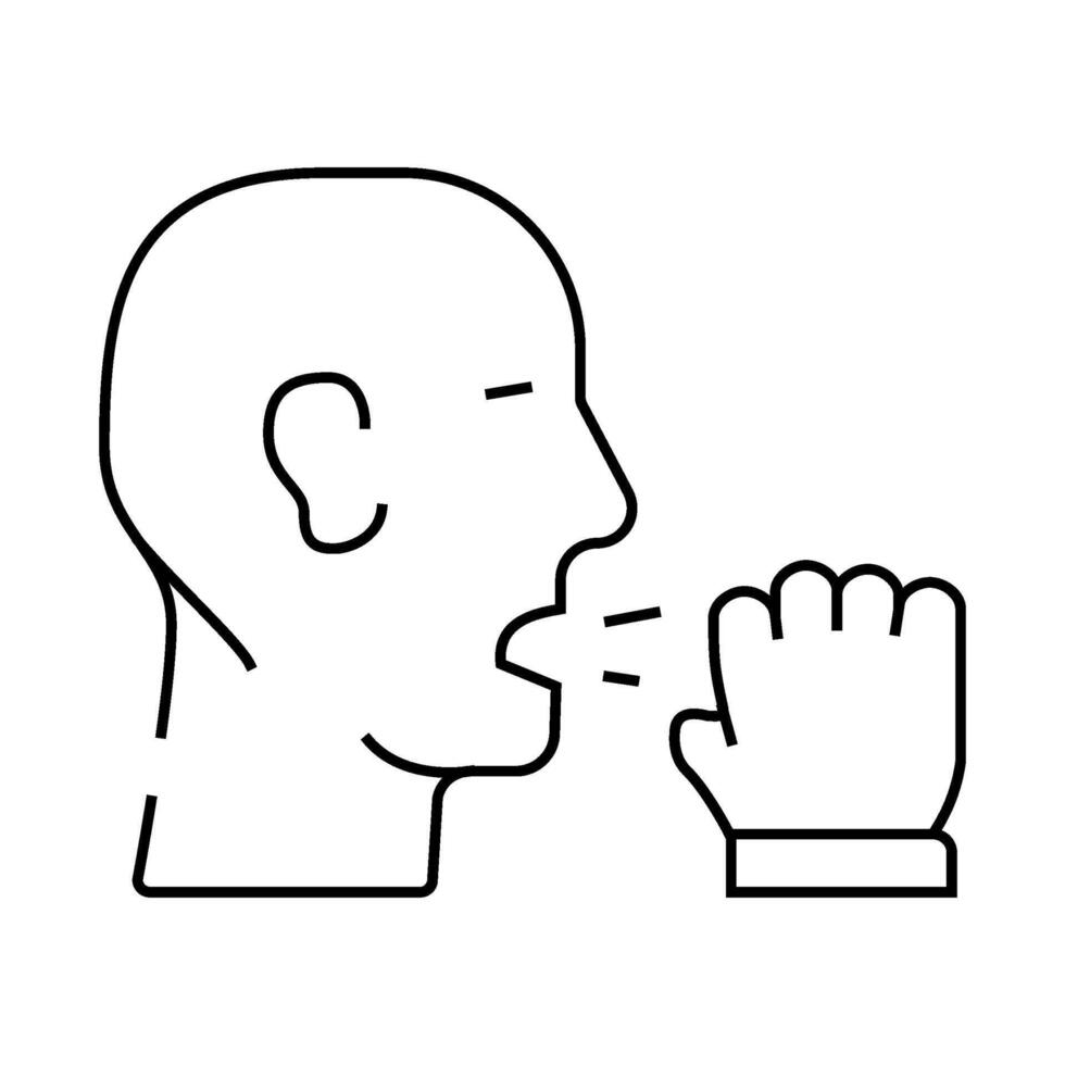 cough flu line icon illustration flat vector