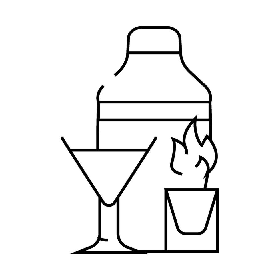 alcohol drinks line icon illustration flat vector