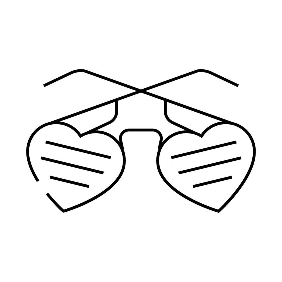 glasses in heart form line icon illustration vector