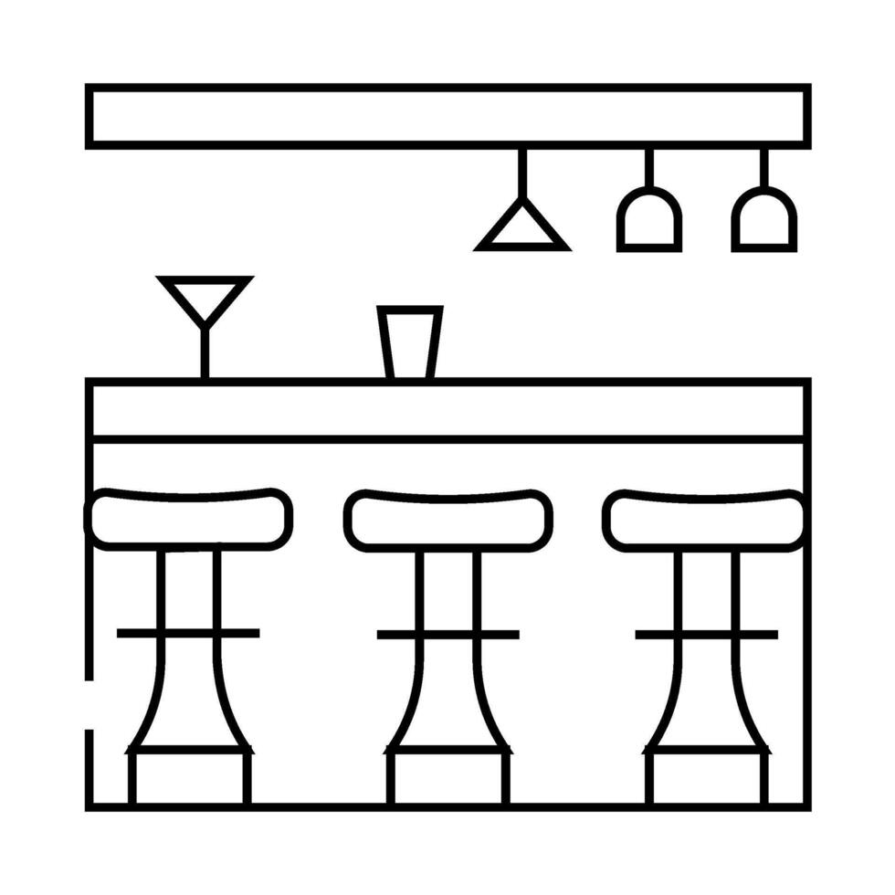 bar counter line icon illustration flat vector