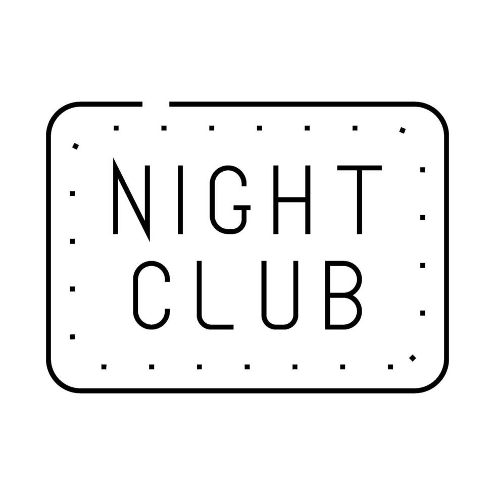 night club sign line icon illustration vector
